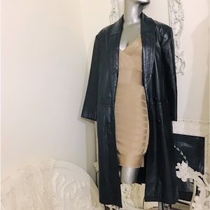 VINTAGE John Weitz Leather Maxi Coat